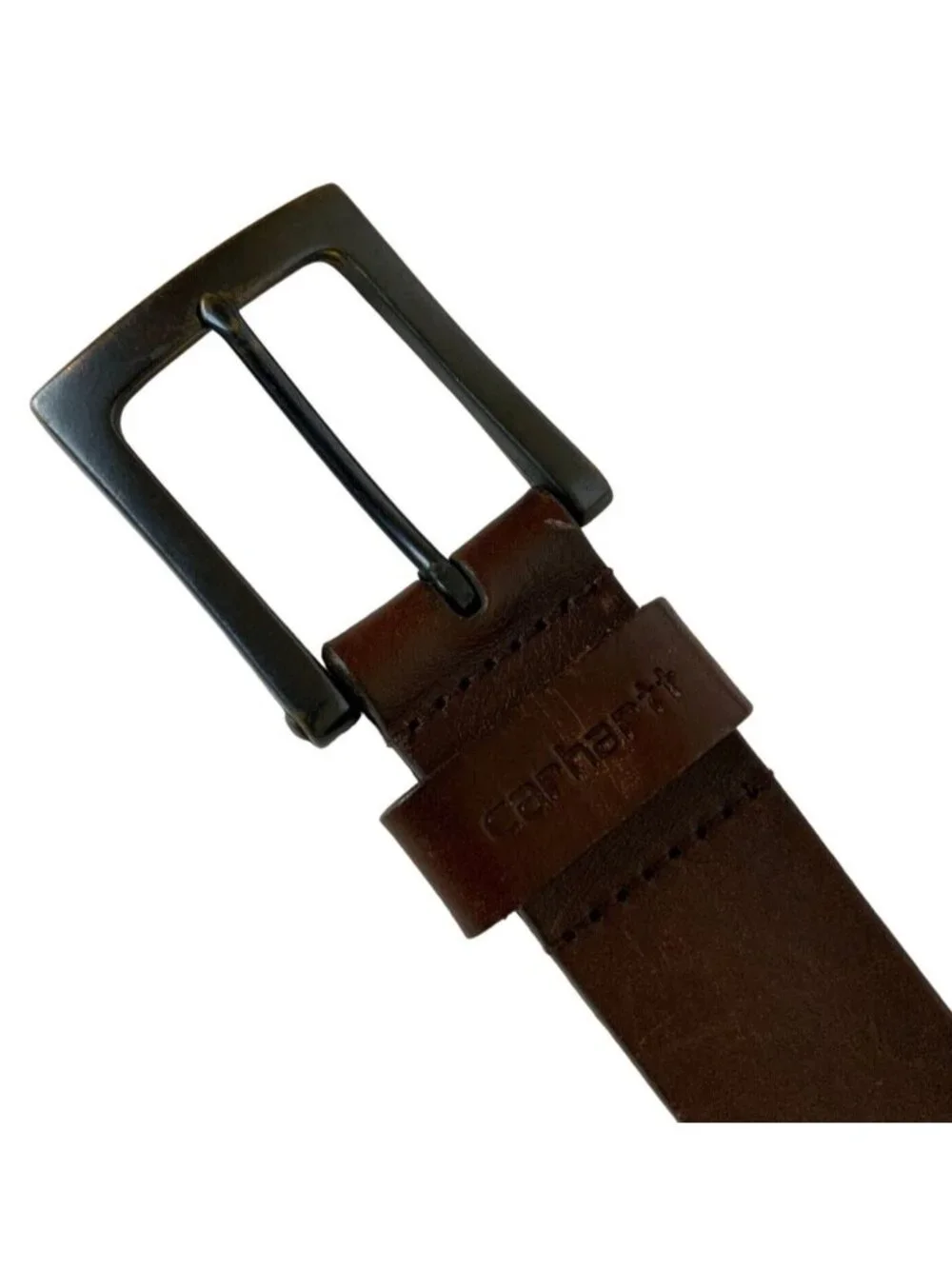 Carhartt Mens Anvil Belt Size 42 Brown Leather Work Casual Gunmetal Buckle